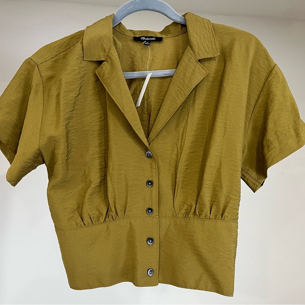 Mustard Button-Up Women's Top